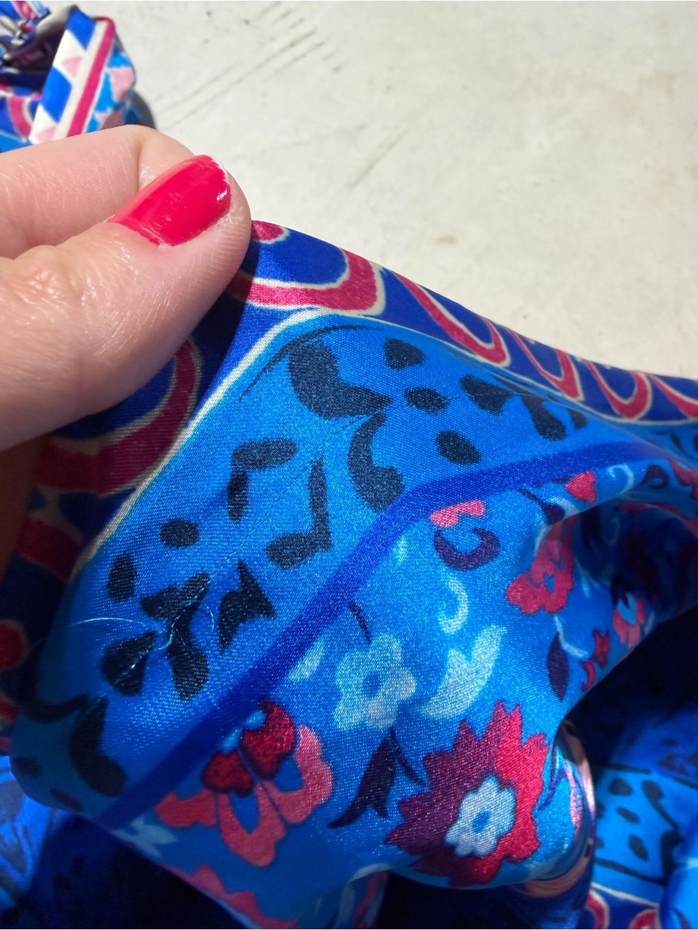 Zara Blue Multi-Pattern Wide-Leg Pants - Picture 12 of 14